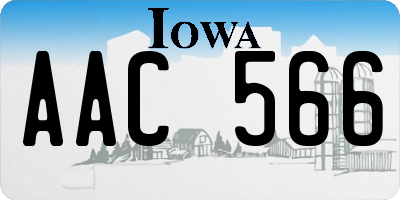 IA license plate AAC566