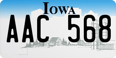 IA license plate AAC568