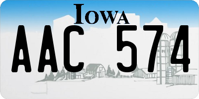 IA license plate AAC574