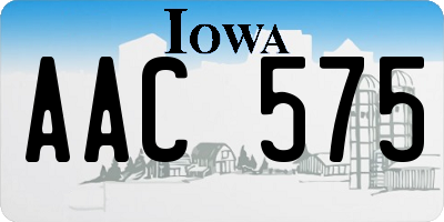 IA license plate AAC575
