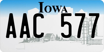 IA license plate AAC577