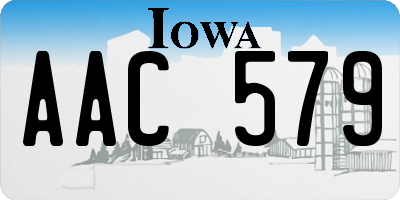 IA license plate AAC579