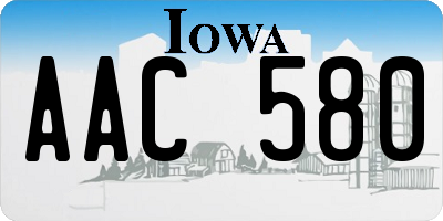 IA license plate AAC580