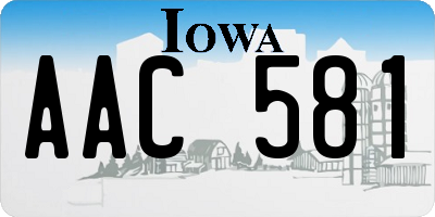 IA license plate AAC581