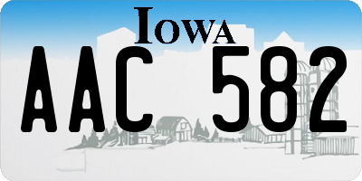 IA license plate AAC582