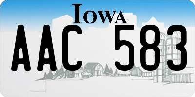 IA license plate AAC583