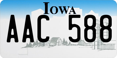 IA license plate AAC588