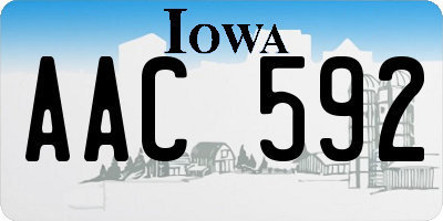 IA license plate AAC592