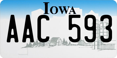 IA license plate AAC593