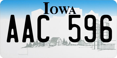 IA license plate AAC596