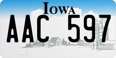 IA license plate AAC597