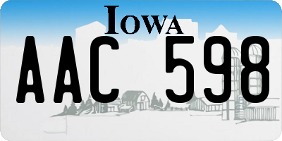 IA license plate AAC598