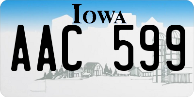 IA license plate AAC599