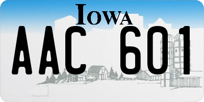 IA license plate AAC601