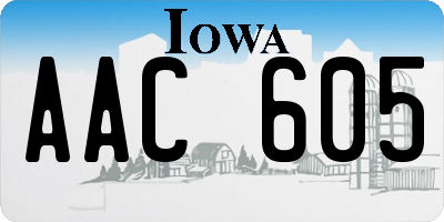 IA license plate AAC605