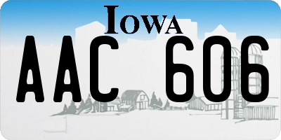 IA license plate AAC606