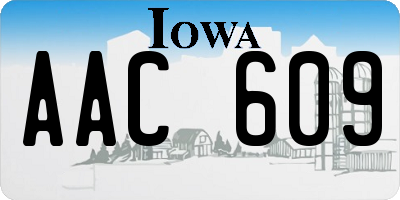 IA license plate AAC609