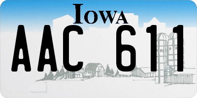IA license plate AAC611