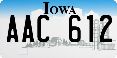 IA license plate AAC612