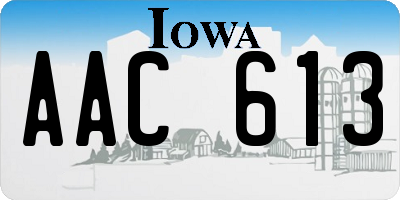 IA license plate AAC613