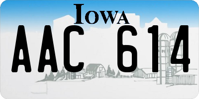 IA license plate AAC614