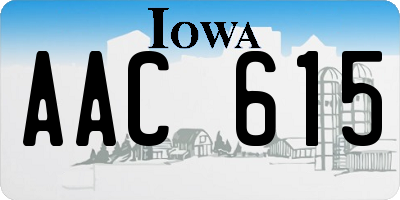 IA license plate AAC615