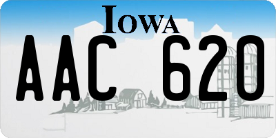 IA license plate AAC620