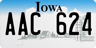 IA license plate AAC624