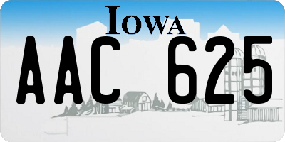 IA license plate AAC625