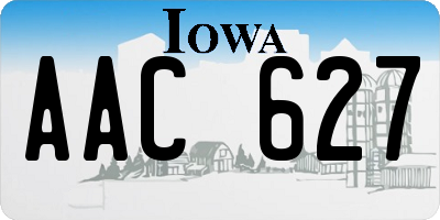 IA license plate AAC627