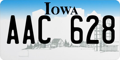 IA license plate AAC628