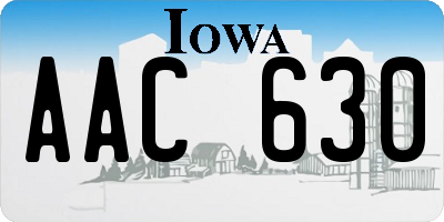 IA license plate AAC630