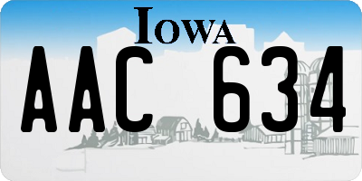 IA license plate AAC634