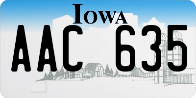 IA license plate AAC635