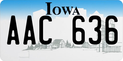 IA license plate AAC636