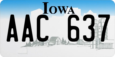 IA license plate AAC637