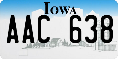 IA license plate AAC638