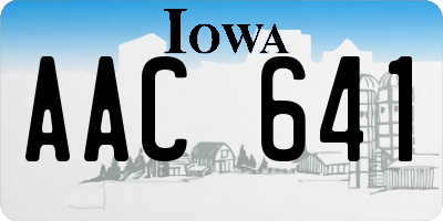 IA license plate AAC641