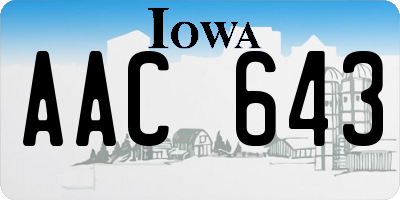 IA license plate AAC643