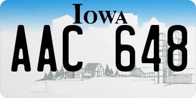 IA license plate AAC648