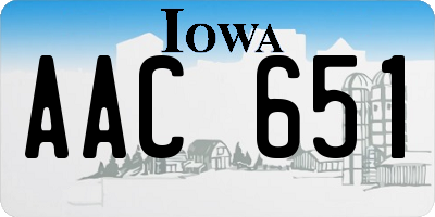 IA license plate AAC651