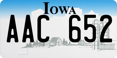 IA license plate AAC652