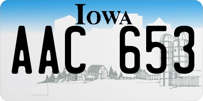 IA license plate AAC653