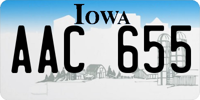 IA license plate AAC655