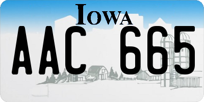 IA license plate AAC665