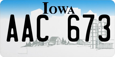 IA license plate AAC673