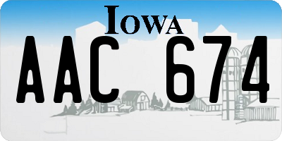 IA license plate AAC674