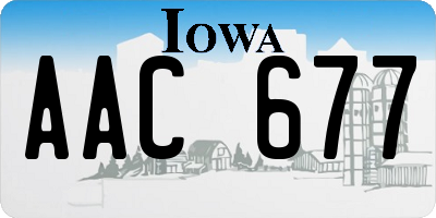 IA license plate AAC677