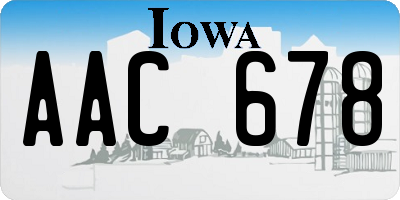 IA license plate AAC678