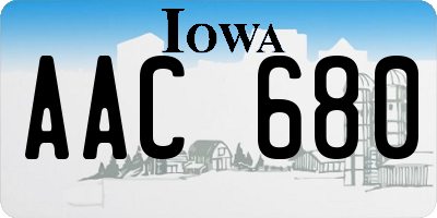 IA license plate AAC680